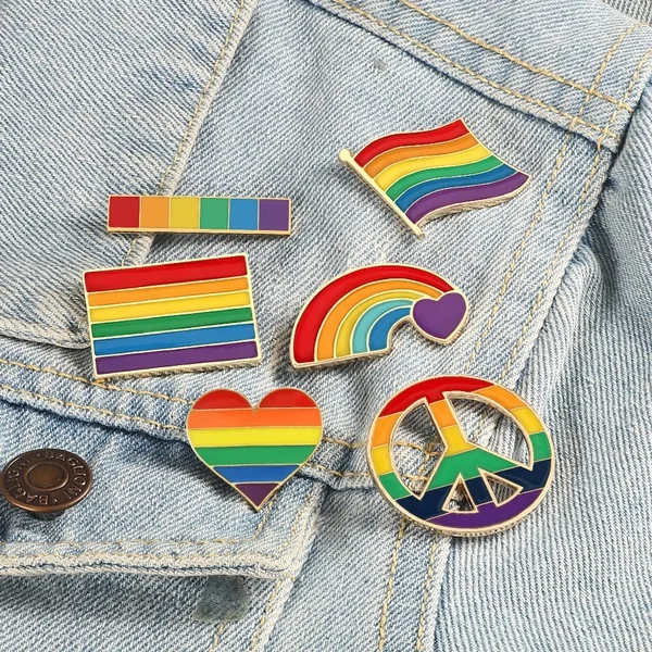 

7 Styles Cartoon Rainbow Clouds Enamel Pin Colorful Brooches Collection Metal Brooch Pins Badge Gifts for Women Men Children