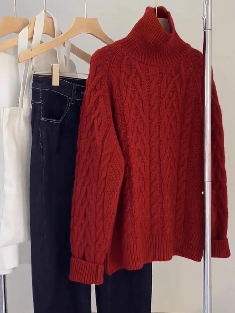 Красный свитер Twist Женский европейский товар Популярный изысканный