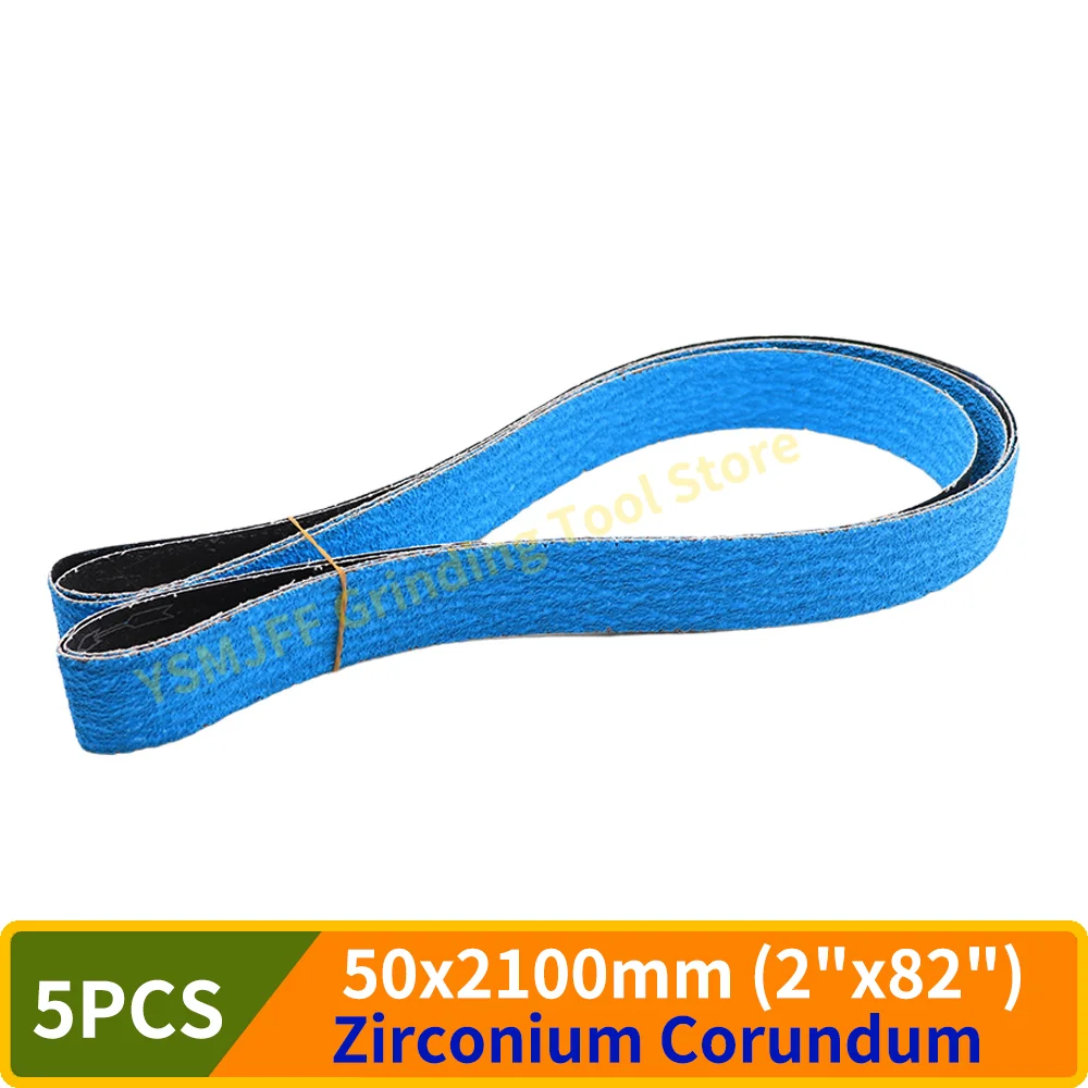 5 шт. 2100x50 мм циркониевые корундовые шлифовальные ленты зернистость 24-120, шлифовальные ленты 2x82 дюйма для полировки металла из нержавеющей стали