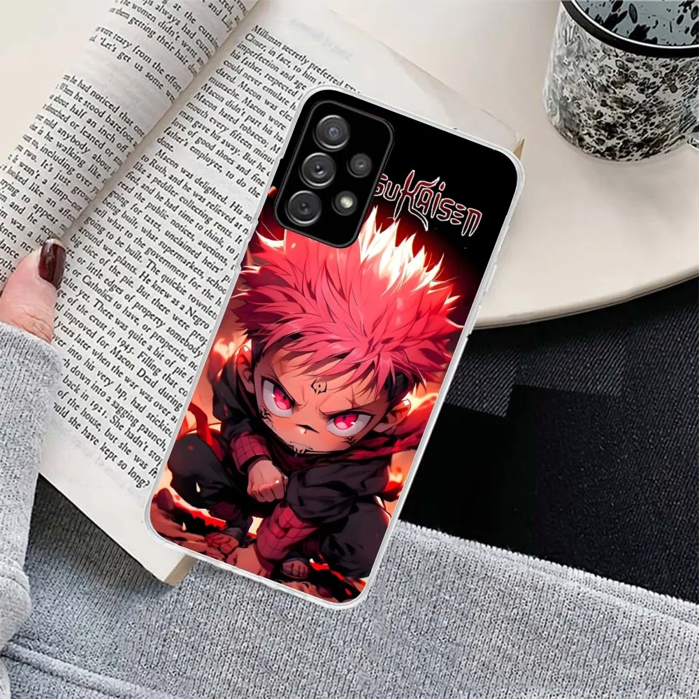 JJK Ryomen Sukuna Чехол для мобильного телефона Samsung Galaxy S23 S22 S21 Plus Ultra A12 A32 A53 Прозрачный