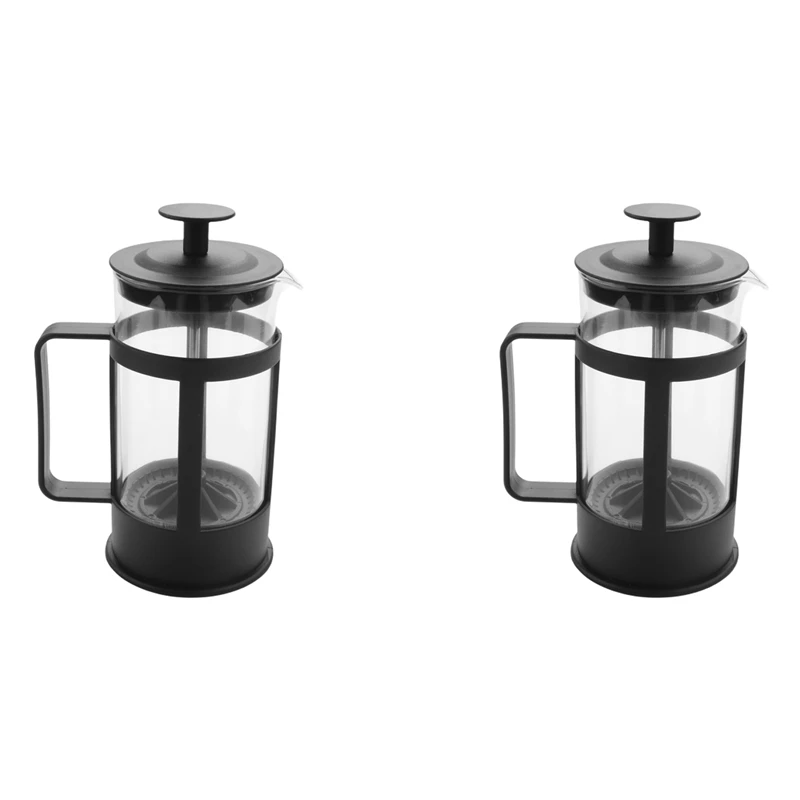 

2X French Press Coffee & Tea Maker 12Oz, Thickened Borosilicate Glass Coffee Press Rust-Free And Dishwasher Safe