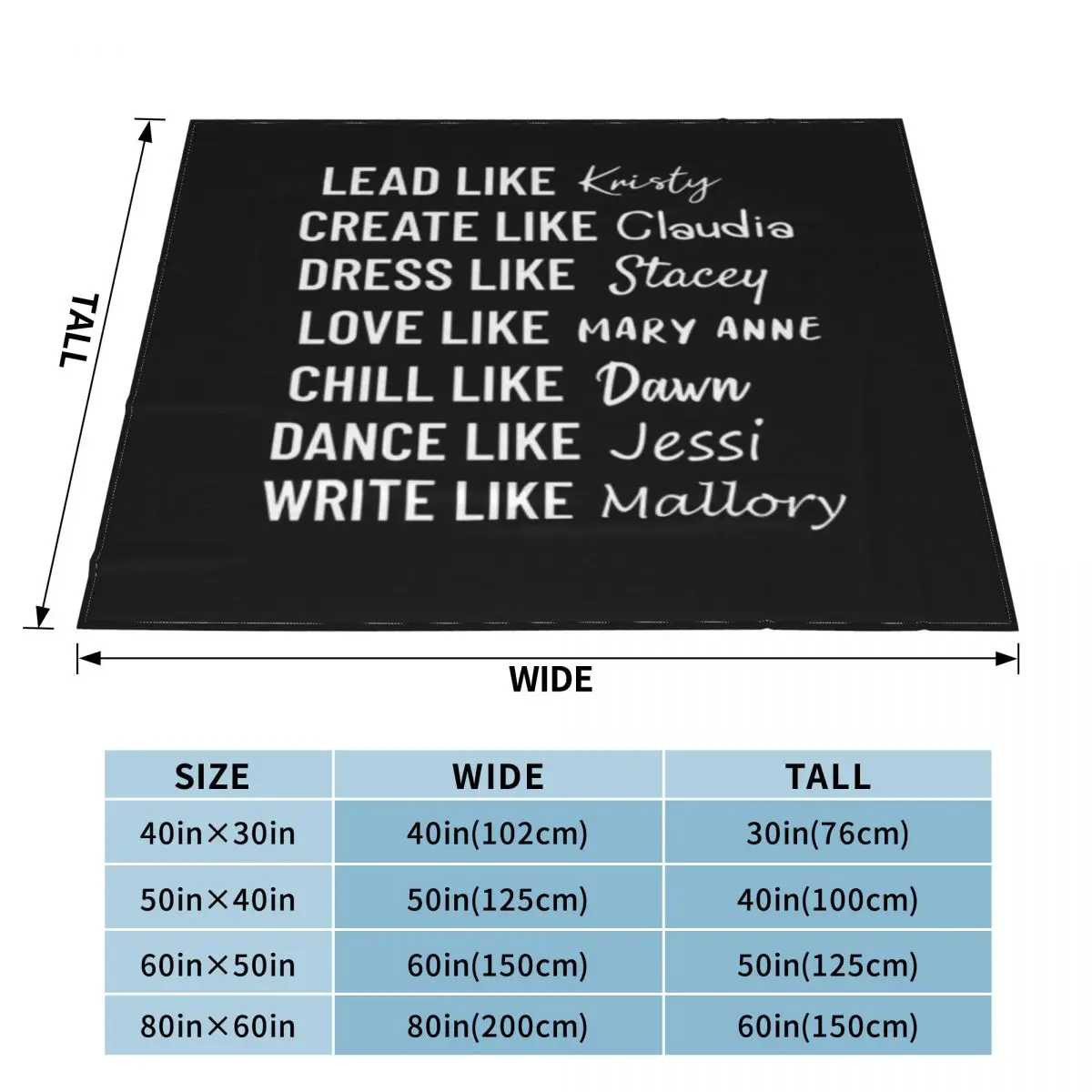 The Baby Sitters Club — Ультрамягкое одеяло из микрофлиса Kristy Claudia Stacey Mary Anne Dawn Jessi Mallory