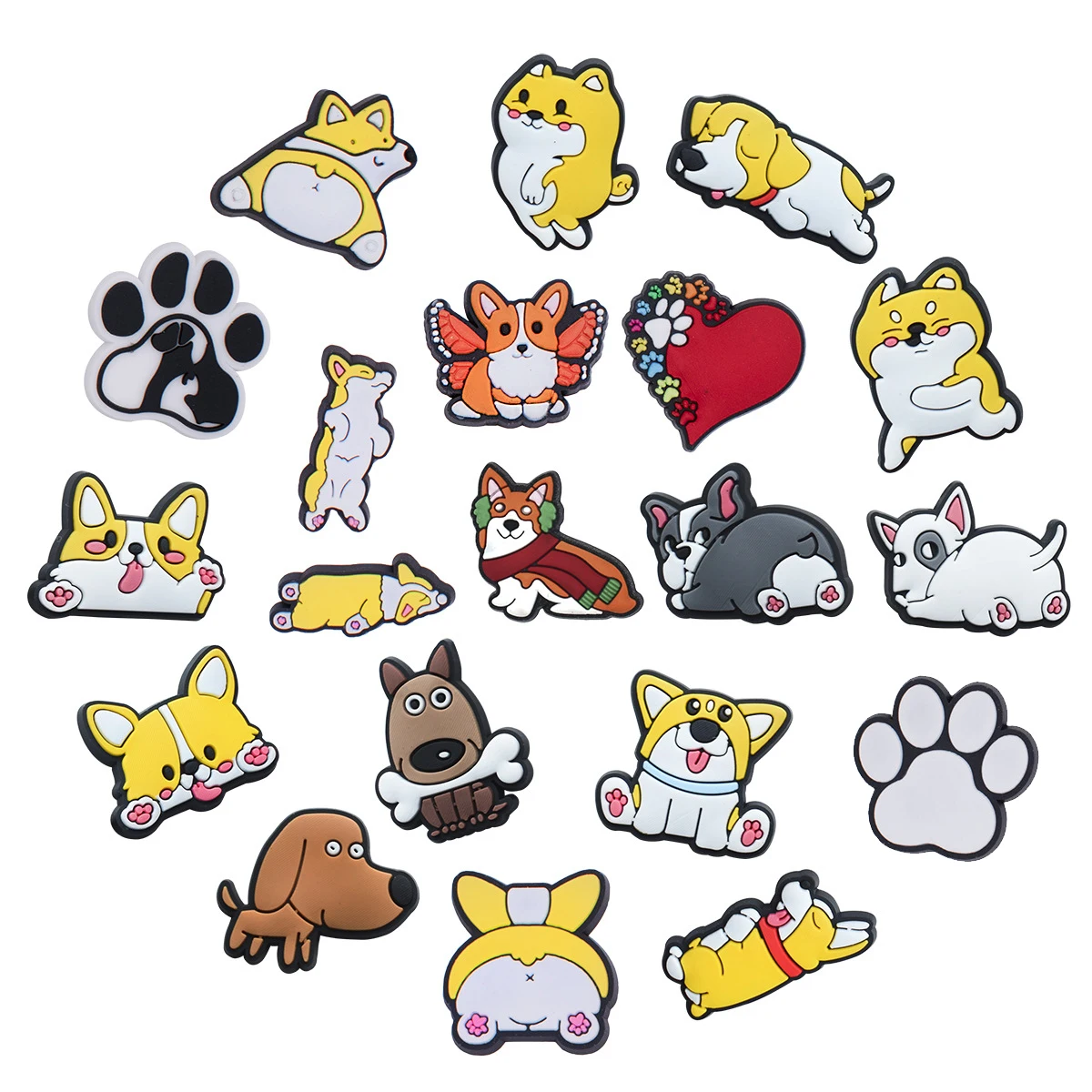 

Sale 1Pcs Cute Chaigou Shoe Charms for Croc Bracelet Wristband Accessories Decoration Kids Adults Party Favor X-mas Gifts