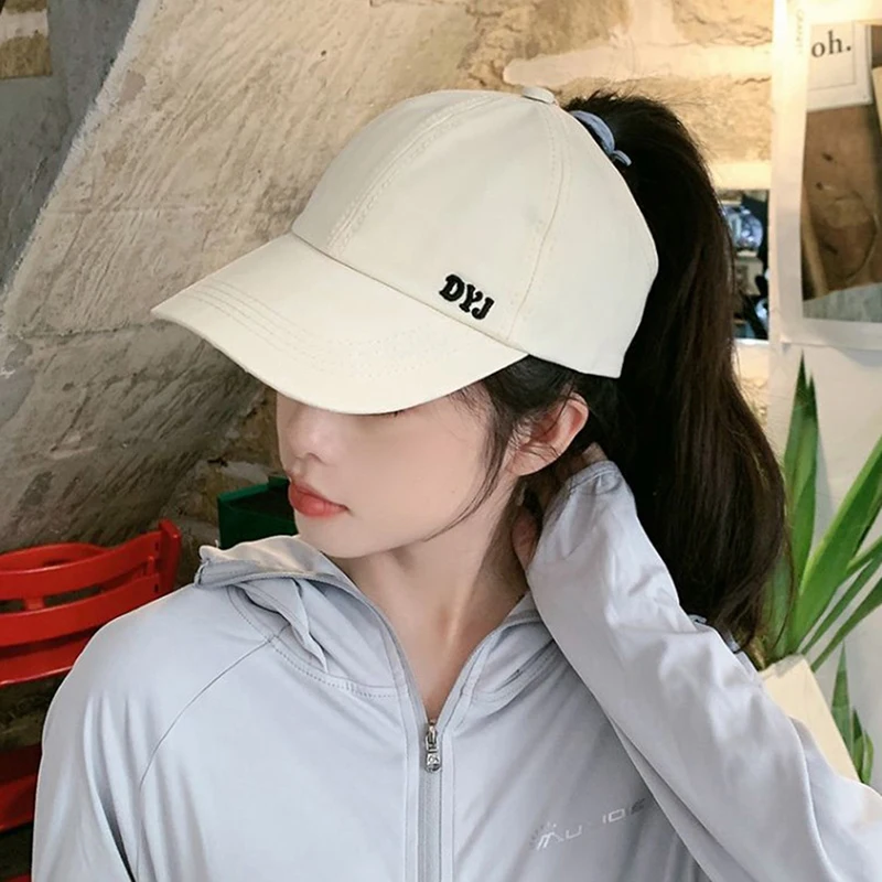 

Baseball Caps For Women Hats New Breathable Mesh Sun Visor Hats Female Summer European Outdoor Sports Criss Cross Ponytail Hat