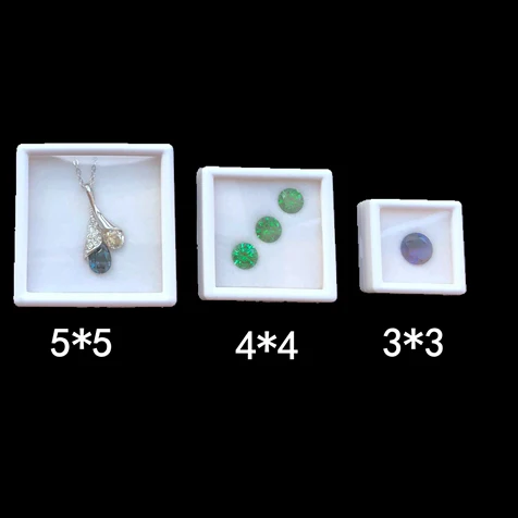 Wholesale Jewelry Diamond Storage Box Square Gem Display Tray Pendant Coin Jar Container Gemstone Zircon Organizer Package Box