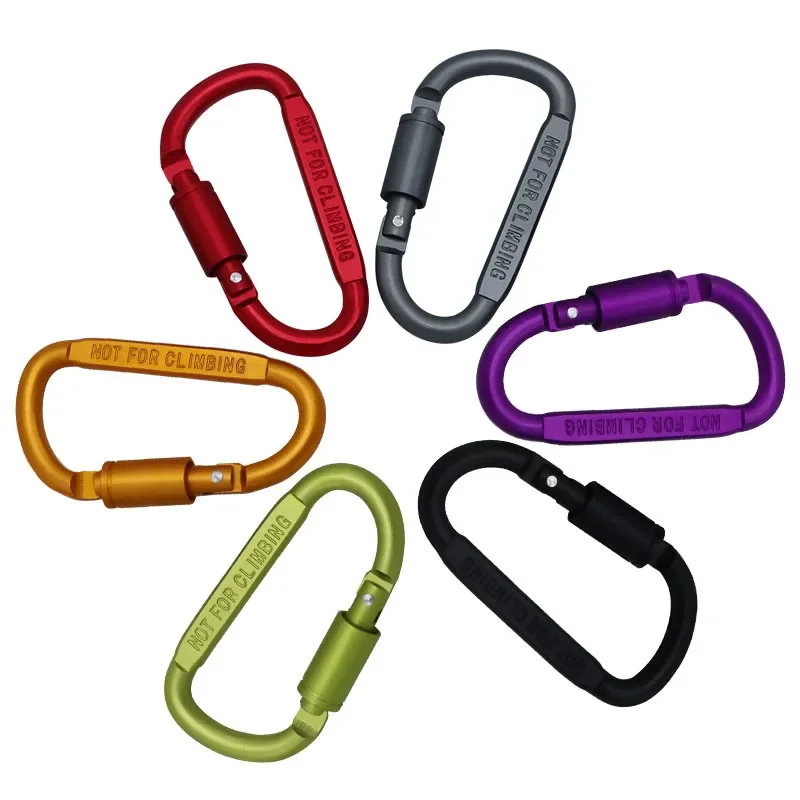 

D-ring Locking Carabiner Clip Fixing Screw Lock Hook Buckle Carabiner Camping Mountaineering Gear
