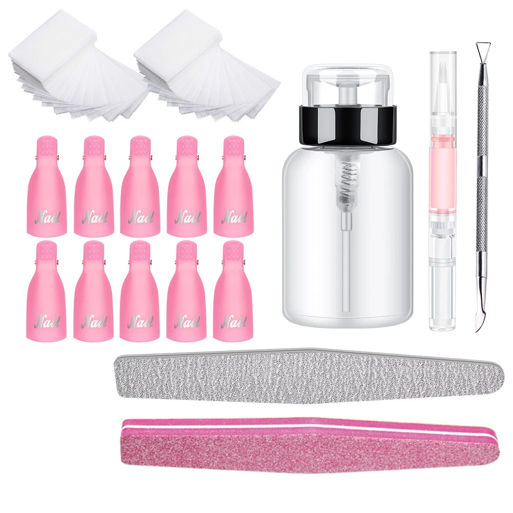 

8 шт./компл. набор инструментов для снятия лака для ногтей, впитывающий УФ-гель, 10 шт., зажим для крышки, инструмент для обертывания, шлифоваль...