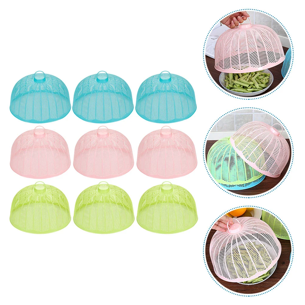 

9 PCS Vegetable Cover Dish Plastic Mesh Food Covers Outdoors Serving Breathable