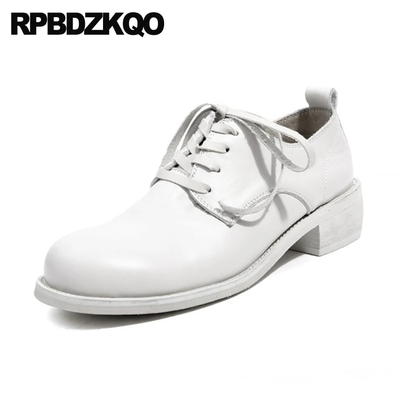 Женские винтажные Туфли-оксфорды из натуральной кожи с круглым носком | Обувь