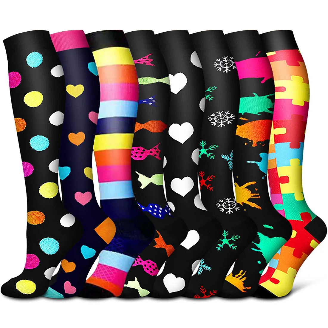 Women Men Compression Socks Outdoor Sports Running Cycling Nylon Socks Edema Diabetes Varicose Veins Nursing Socks Men‘s Gifts
