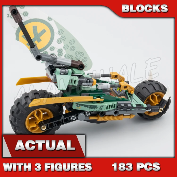 

183pcs Shinobi 2in1 Vehicle Lloyd's Jungle Chopper Bike Island Detachable Flyer 60037 Building Block Sets Compatible With Model