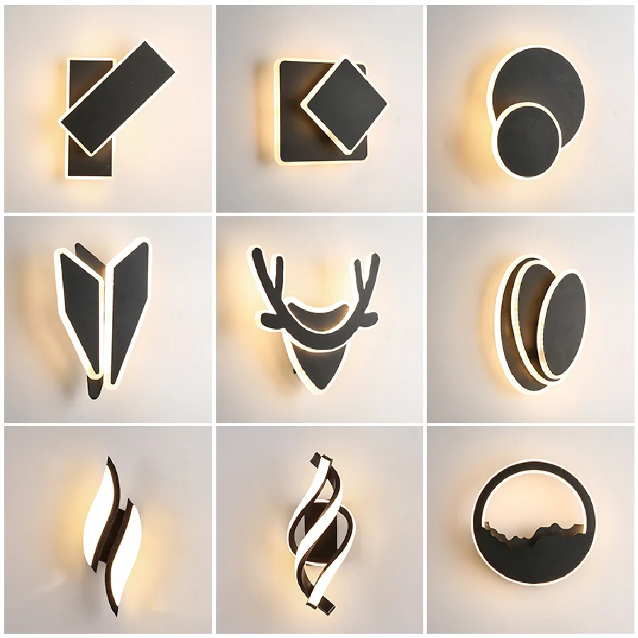 

Hallway Led Wall Lamp for Corridor Aisle Remote Control Sconce Cloakroom Foyer Creative Square House Decorationg Lights Fixture