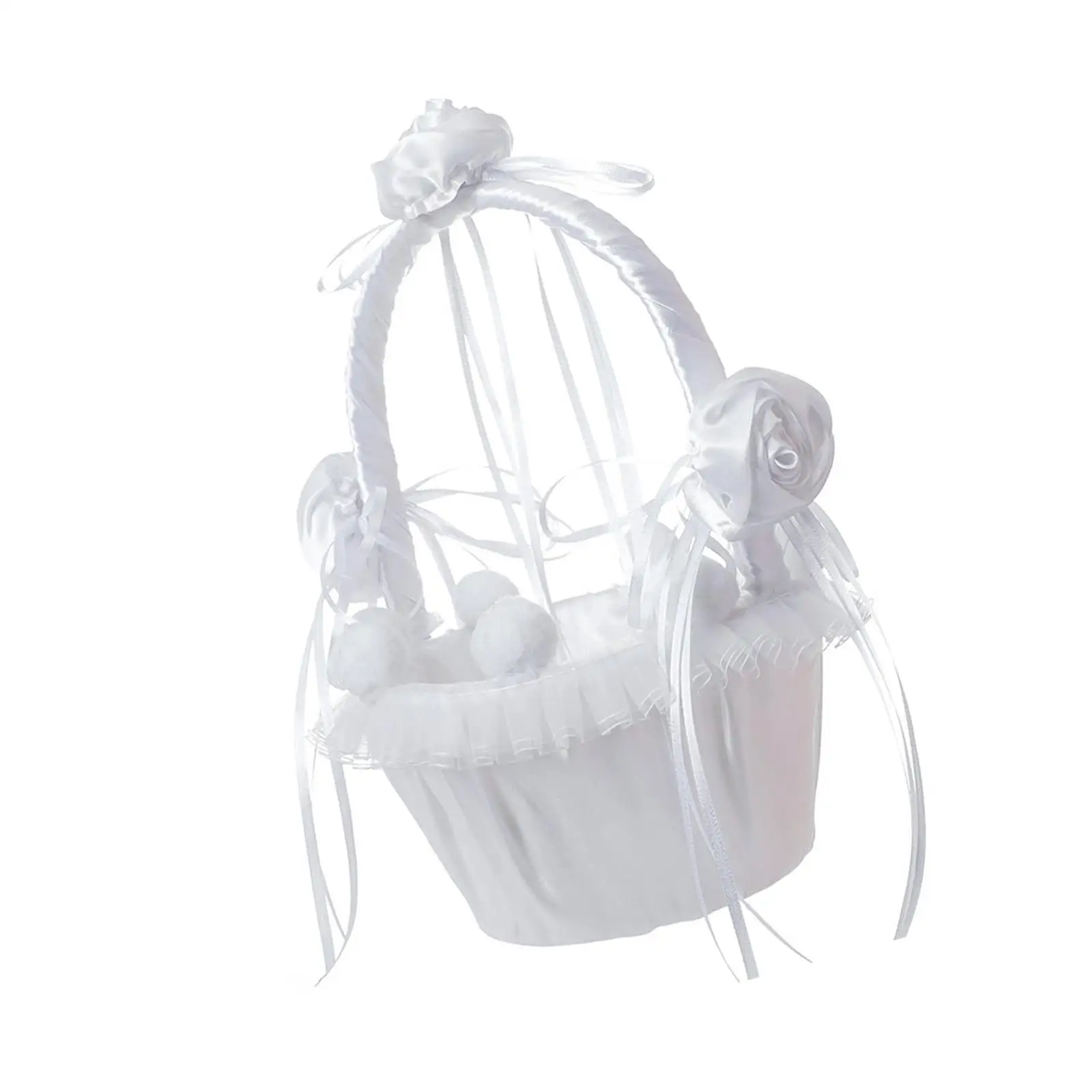 

Elegant Wedding Flowers Basket Fruit Candy Container with Handle for Wedding Graduation Events Ceremony Decoration