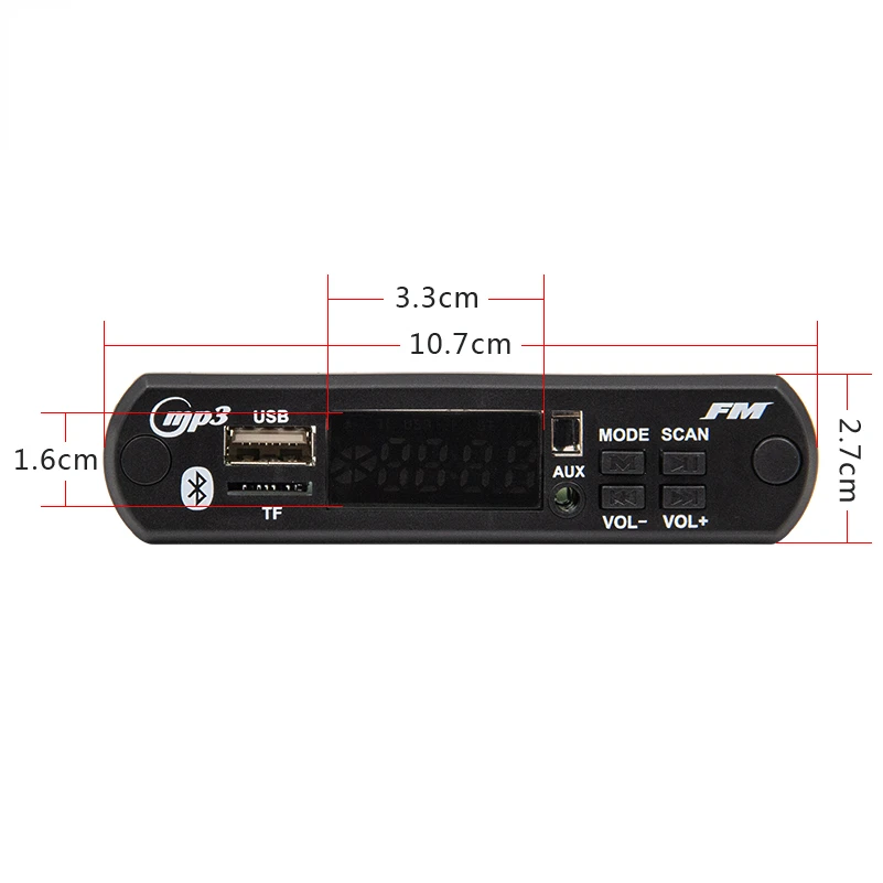

12V MP3 Module Decoder Board Wireless Car Bluetooth 5.0 Support FM SD Card Big Screen JQ-D091BT for Music Speaker