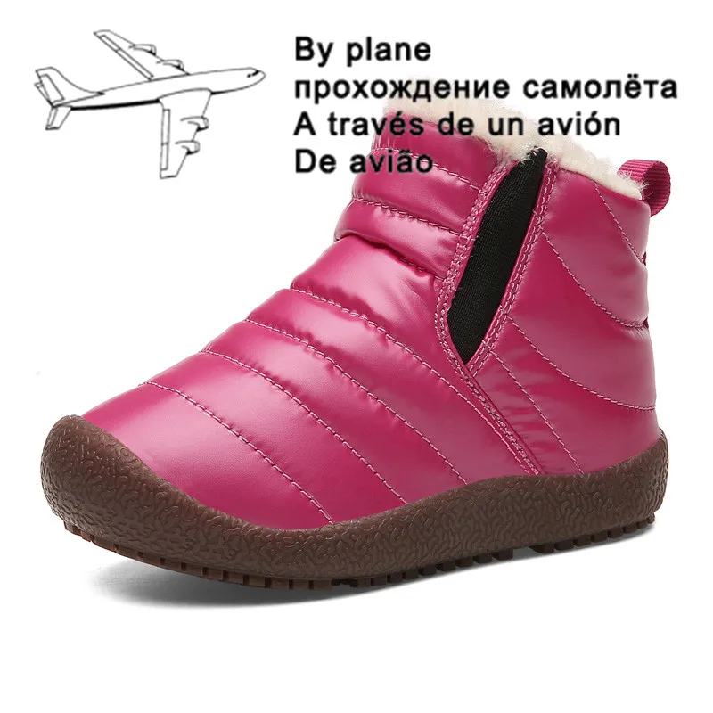 

2022 New Style Winter Boys Boots Children Shoes For Kids Sneakers Leather Boots Plush Warm Flat Ankle Boots Comfortable