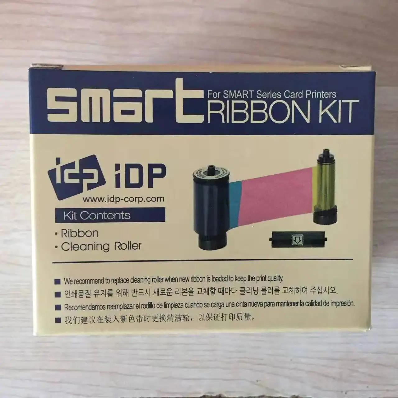 Оригинальный IDP Smart 650643 Цветная лента с бесплатными наборами для чистки SIADC-S-YMCKO