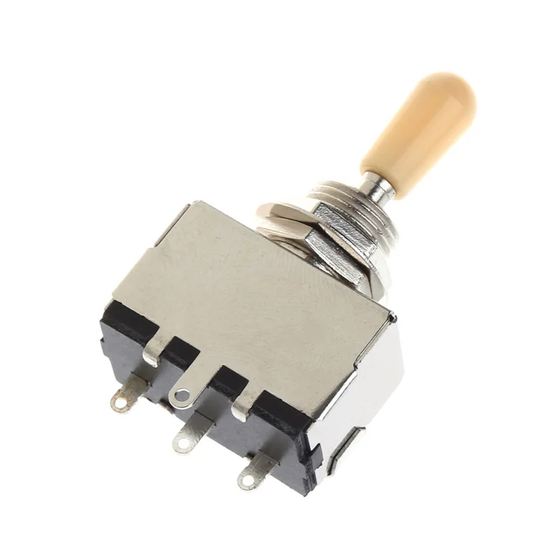 

3 Way Closed Toggle Switch Box Style Chrome For Electric Guitar Cream Knob