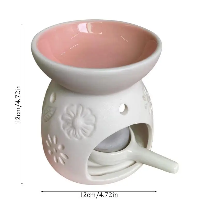 Tea Light Wax Melt Warmer Ceramic Tealight Oil Burner With Candle SpoonTealight Candle Holder Aroma Diffuser For images - 6