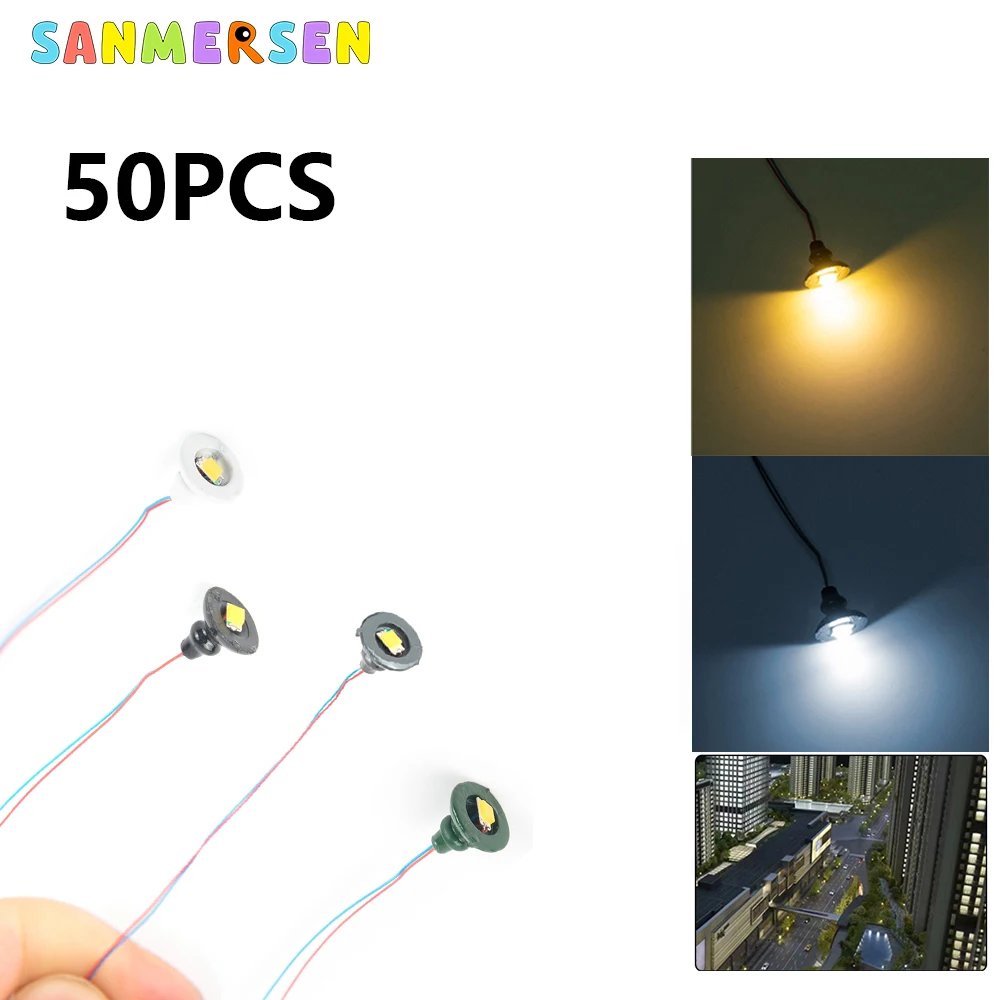

50pcs 1:87 OO Scale HO Scale Street Layout Light Model Scenes Wall Lamp Posts Led Ceiling Lamps With Resistors SMD LED Toy Light