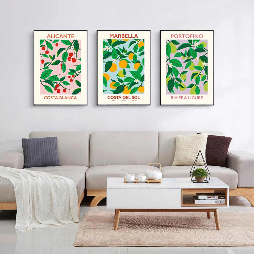 Абстрактный Цветочный рынок скандинавский постер Марбелья Аликанте Портофино