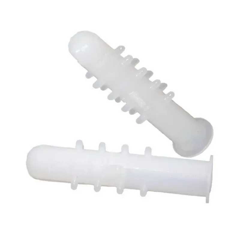 

100pcs white Plastic expansion pipe M6*30mm M8*40mm rubber plug plastic pipe nylon column expansion screw anchor plug wall plug