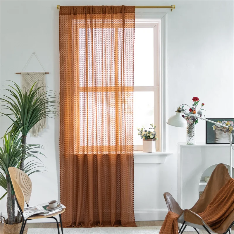 

Lace Hollow Blackout Window Curtains for Living Room cortinas para salon шторы в гостинную Wheat Ear No Punching Kitchen Curtain