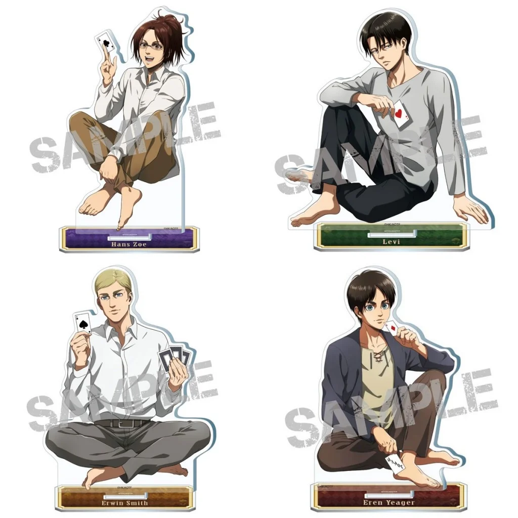 

Аниме атака на Титанов Mikasa Ackerman Levi Ackerman подставка фигурка игральные карты акриловая модель пластина Косплей стол Декор рождественские пода...