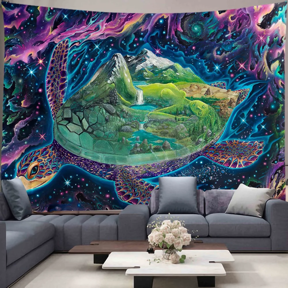 

Psychedelic tapestry Wall Art Mandala Banners Flags Wall Hanging Painting Boho decor macrame hippie Witchcraft Tapestries Mural