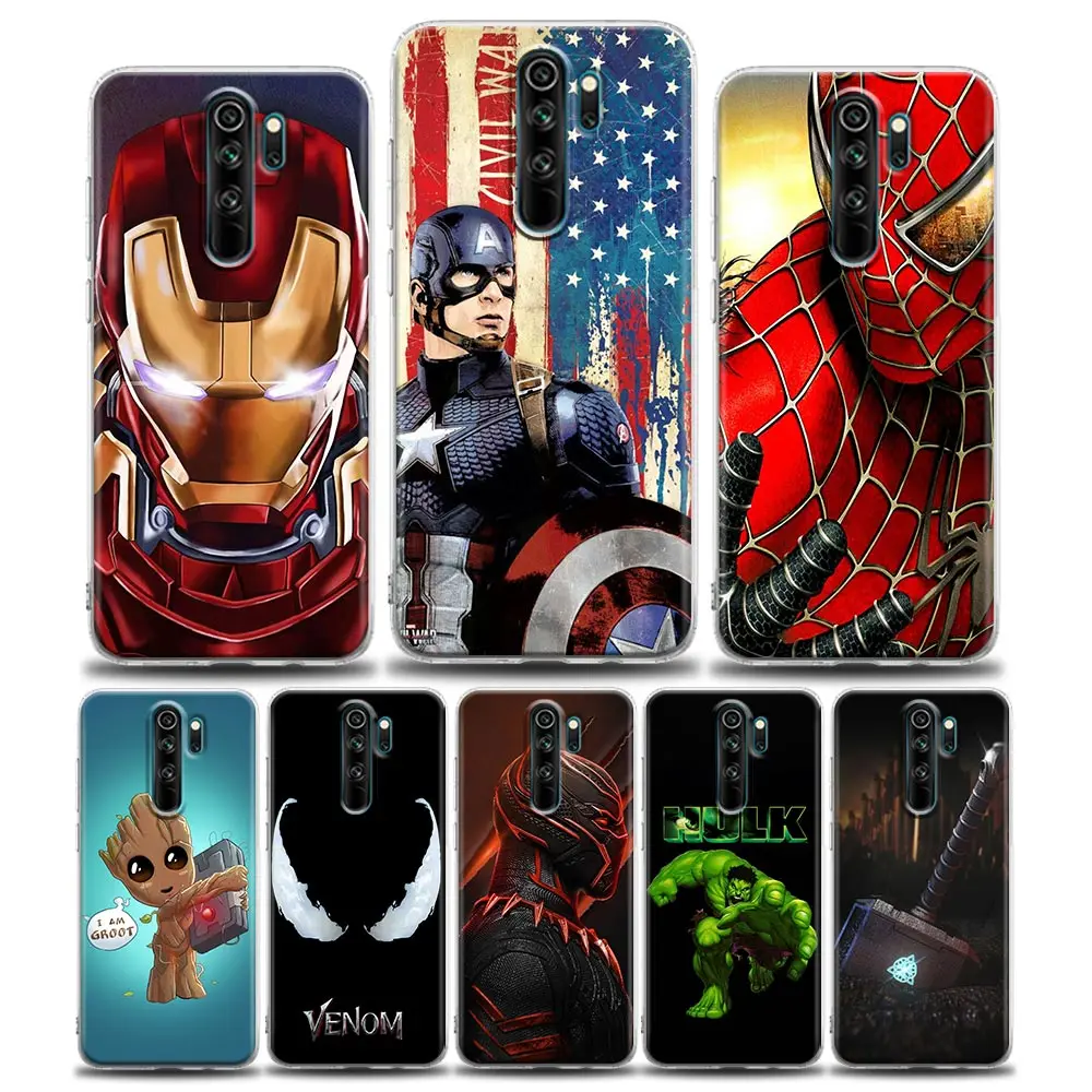 

Avengers Clear Phone Case for Xiaomi Redmi Note 12 11 10 9S 9 8 Pro Max 10S 7 10C 9A 9C 9T Back Cover Marvel Superheroes Ironman