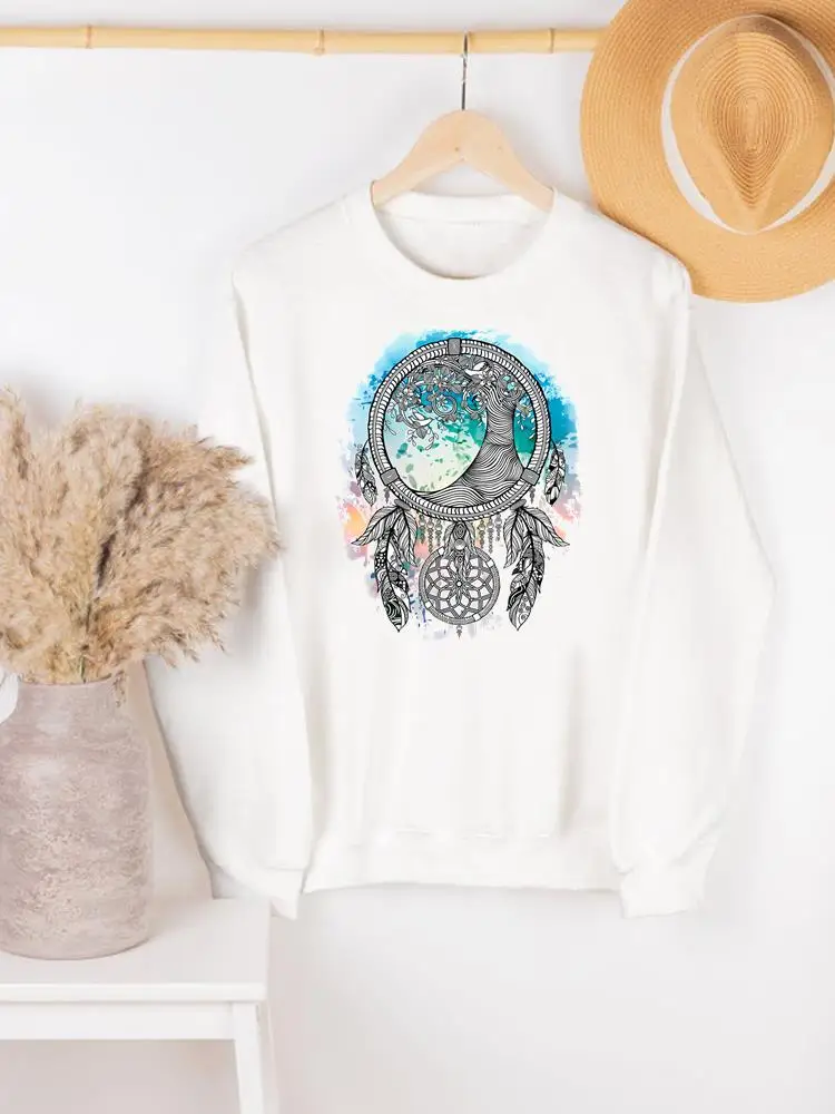 

Женский свитшот с рисунком, Модный пуловер с рисунком акварелью, мечта в веб-стиле, весна-осень