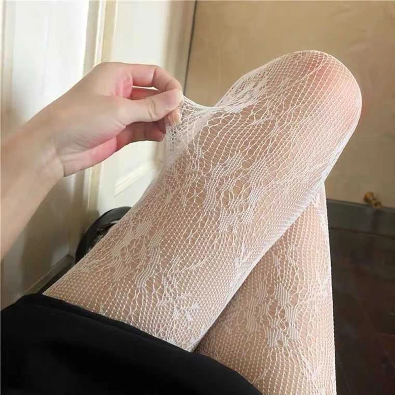 Sexy Pantyhose Tight Fishnet Stockings Hollow Net Lace Black Silk ins Hook Flower Retro Luxury Women's Tights | Тематическая
