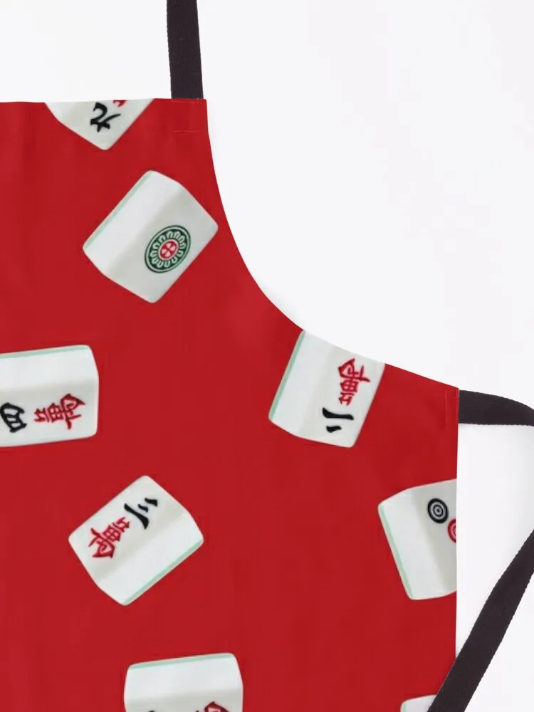 Маджонг игра кубики на красном фоне фартук Женская кухонная утварь