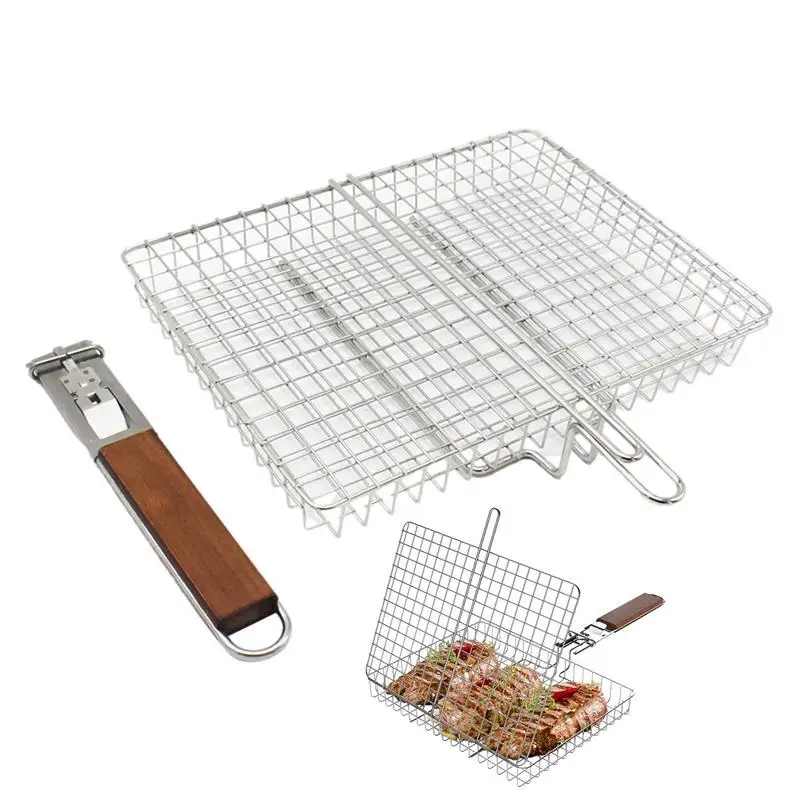 

Рыбный Гриль Корзина из нержавеющей стали для барбекю, подставка для рыбы, портативный гриль для рыбы, гриль, барбекю, аксессуары для кемпин...
