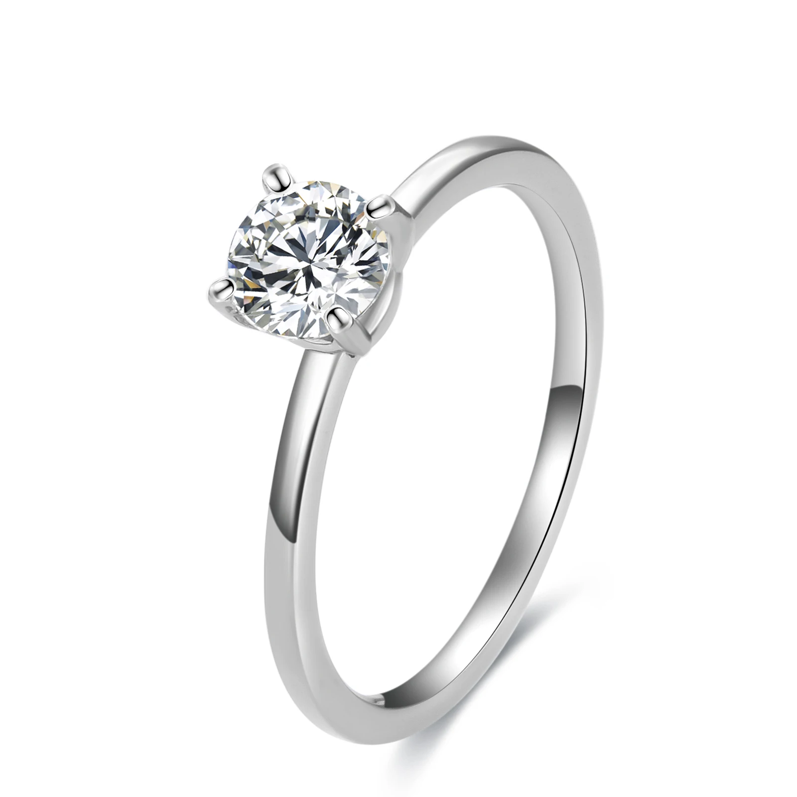 

Round Brilliant Cubic Zirconia Engagement Ring, Titanium CZ Wedding Band, Eternity Rings for Women Girls Size 7# 8# 9# 10#