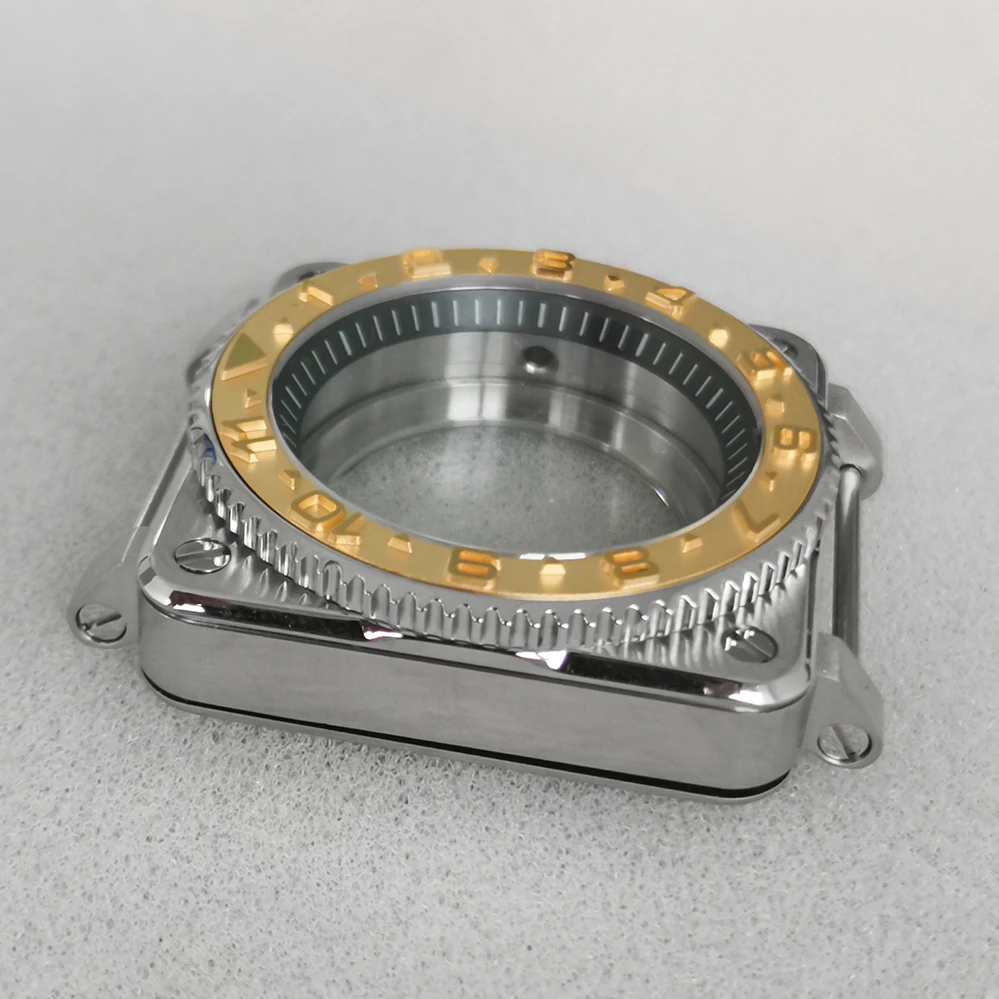 Watch accessories 42MM steel square case sapphire glass + black and white stripes inside shadow for NH35/36 movement  NH35 dial