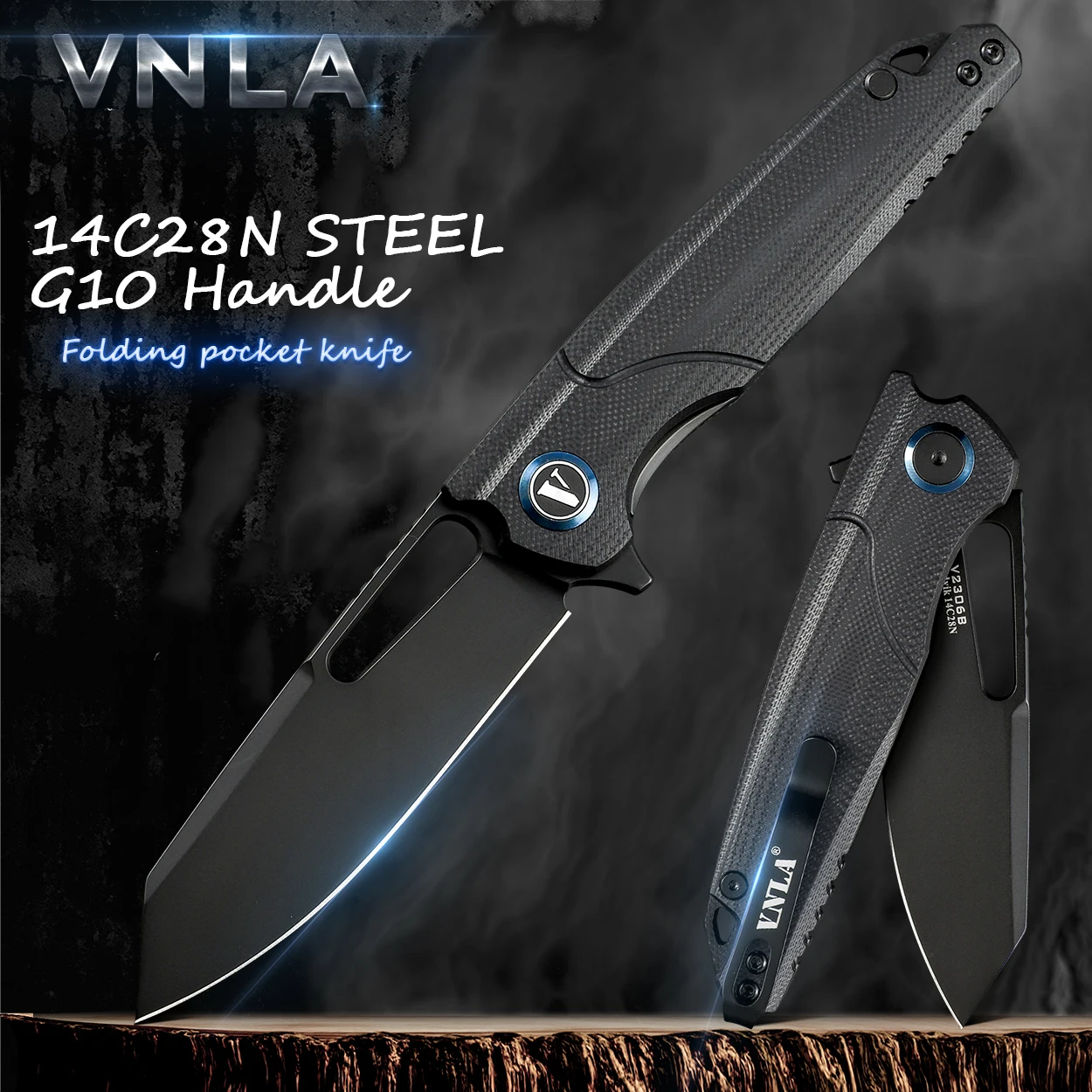Складной карманный нож VNLA портативный универсальный резец из стали 14C2 8N для