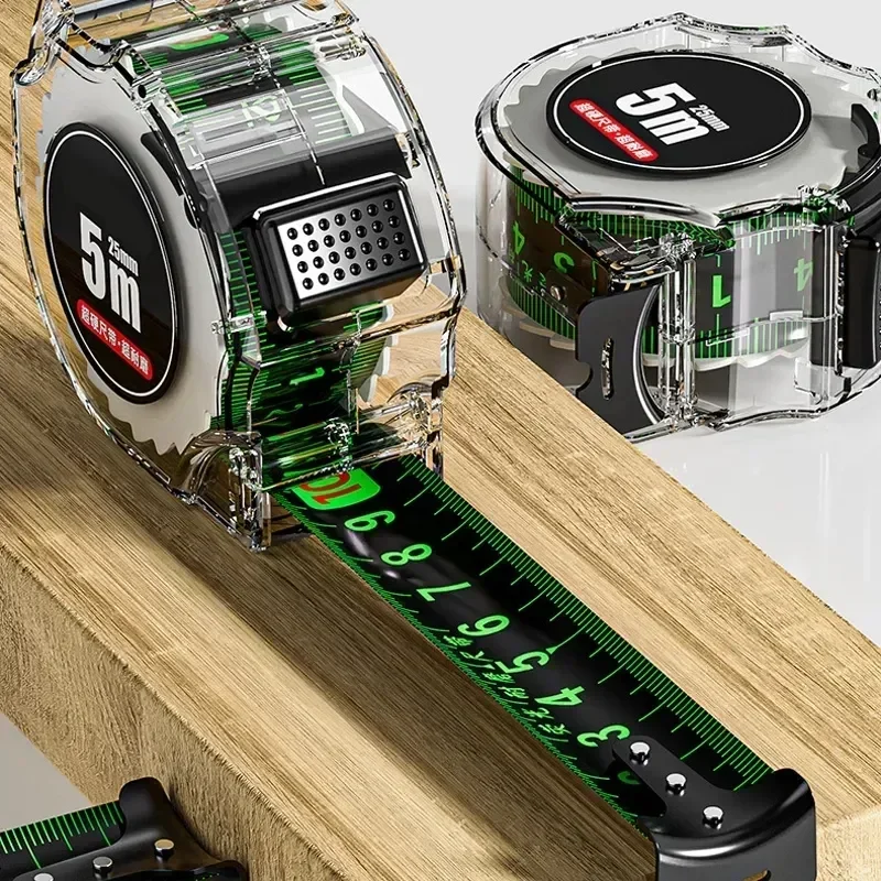 

Measuring Ruler Inkjet Code Laser Meter Measure Fluorescent Tool Widened Locking High-precision Self Tape Box Steel Ruler