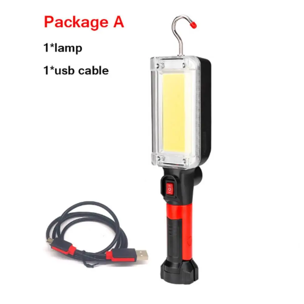 

Powerful Portable LED Work Light 700lm Waterproof USB Rechargeable Cob Flashlight Camping Lantern With Hook