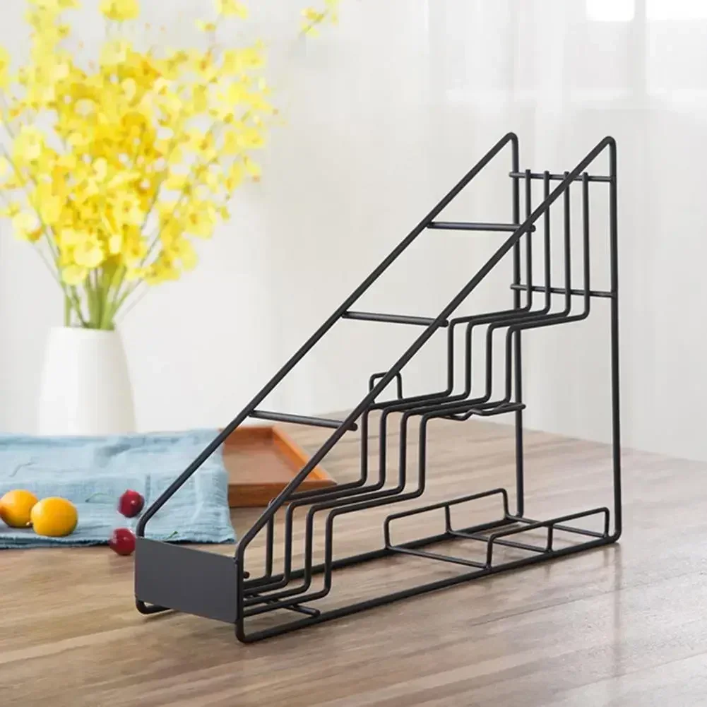 Стойка для хранения кофе 4-уровневая настольная металлическая стойка напитков