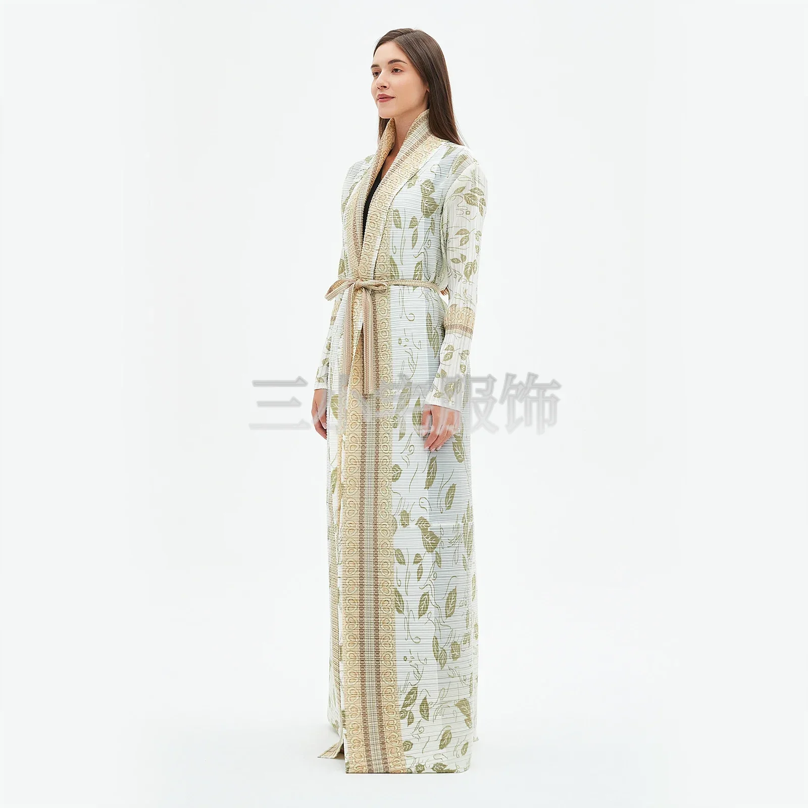 Плиссированное Платье с длинным рукавом и принтом Женское зимнее новое