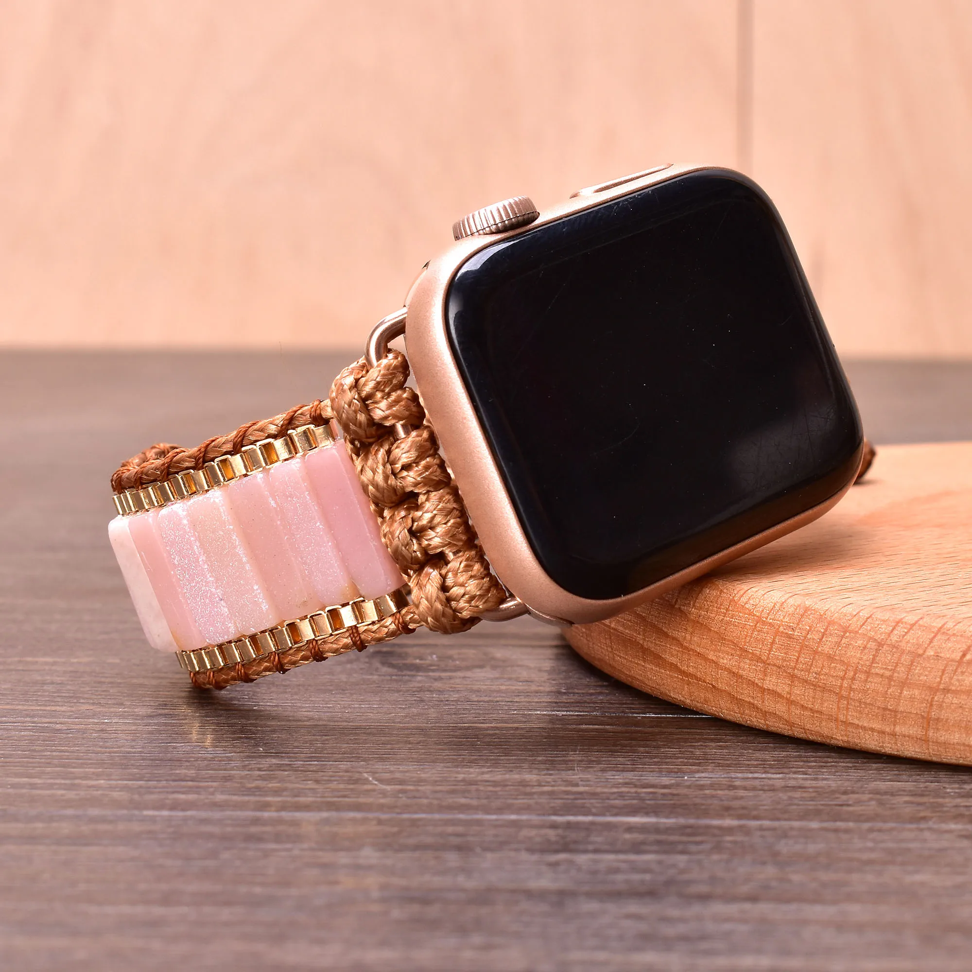 

Pink Opal Apple Watch Band 38mm/44mm Vegan Band Smart Watch Wrist Bracelet Strap for Iwatch Series 1-7 Wholesale Dropship