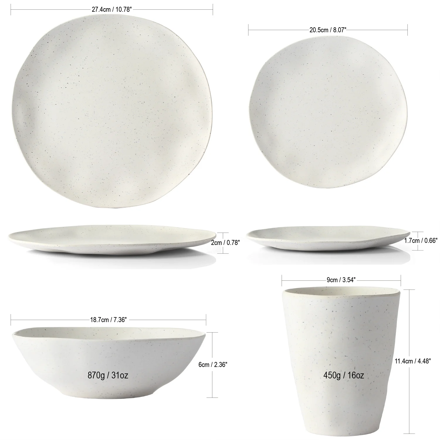 LEKOCH белая посуда 8 шт. для 2 человек бамбуковое волокно стандартная чаша салата