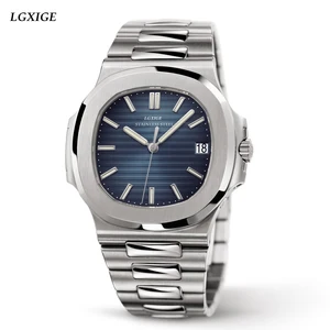 LGXIGE Watch Mens Top Brand Luxury Full Steel Military Men Wrist Watch patek 30m Waterproof Business