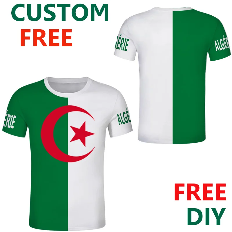 

Алжирийская Мужская футболка для регби, арабский флаг Алжира, хлопковая футболка, футболка для детей и взрослых в стиле хип-хоп
