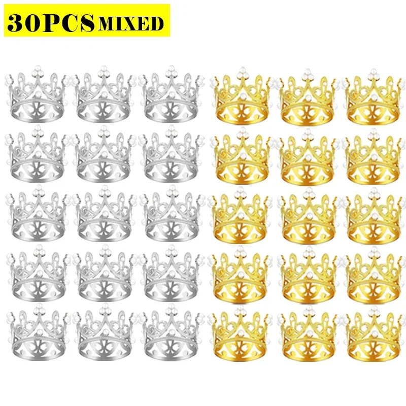 

Мини-короны из пластика с стразами, набор из 50 штук