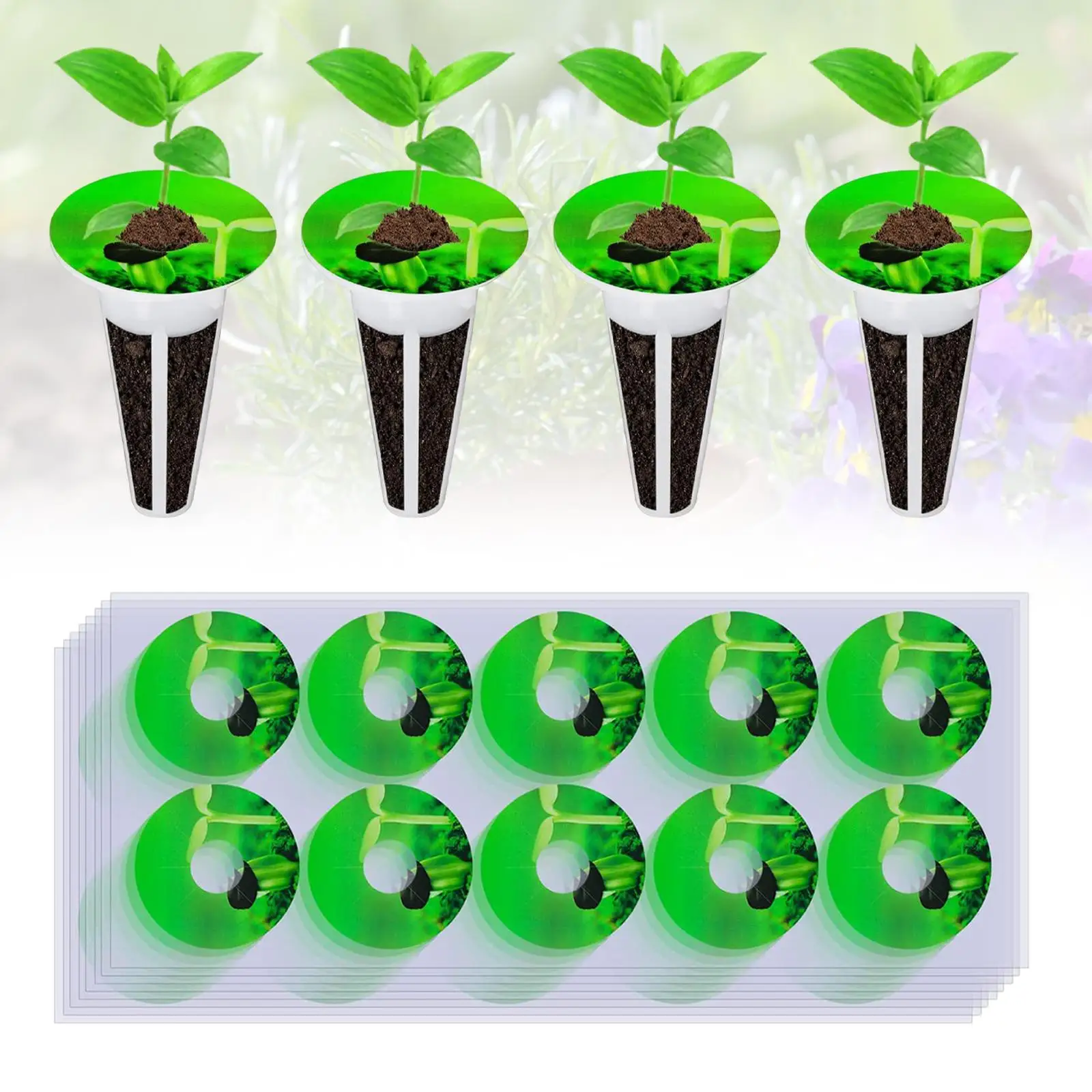 

100x Hydroponic Garden Basket Label Green Seed Pot Labels Grow Baskets Labels for Mark Plants and Understand Plant Growth Pods