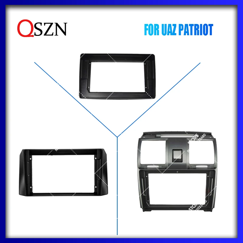 

QSZN Car Frame Fascia Adapter For UAZ PATRIOT 2012-2016+ 9/10 INCH Android Radio Dash Fitting Panel Kit Dashboard Bezel Frame