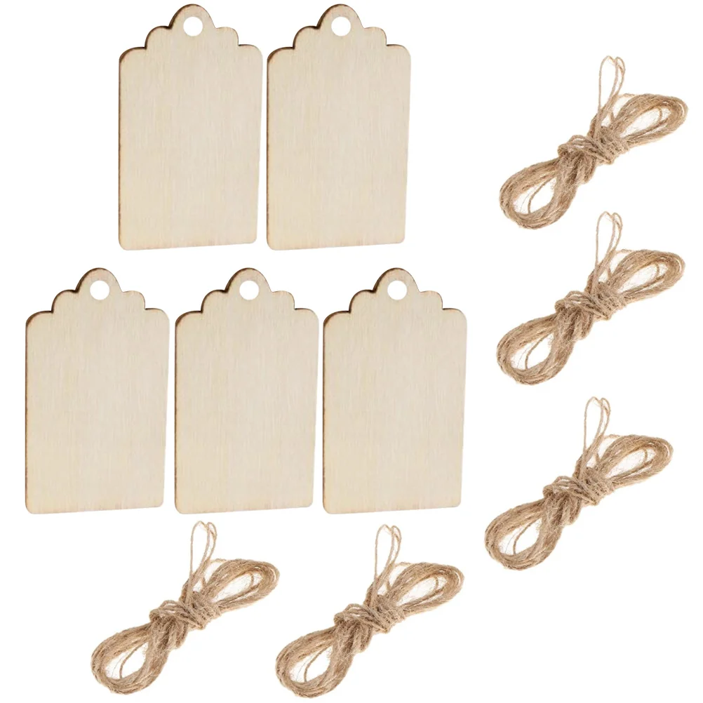 

50Pcs Unfinished Wood Cutout Wooden Shapes Blank Wood Cutout Wood Discs Wooden Tags With Hole Craft Wood