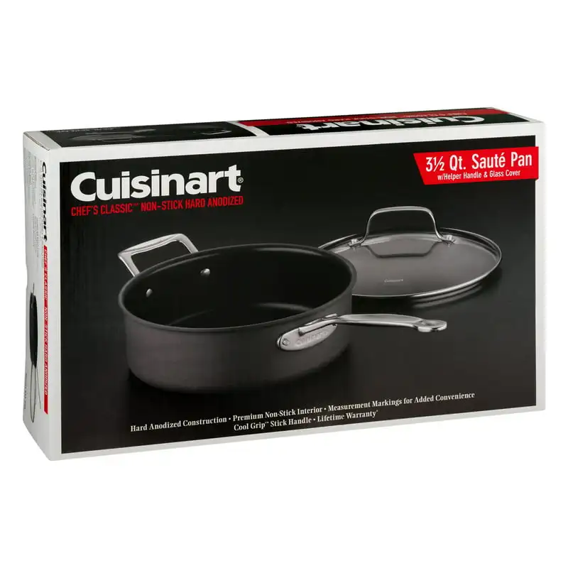 

Fantastic Non-Stick Hard Anodized 3.5-Qt. Sauté Pan with Classic Helper Handle and Cozy Cover