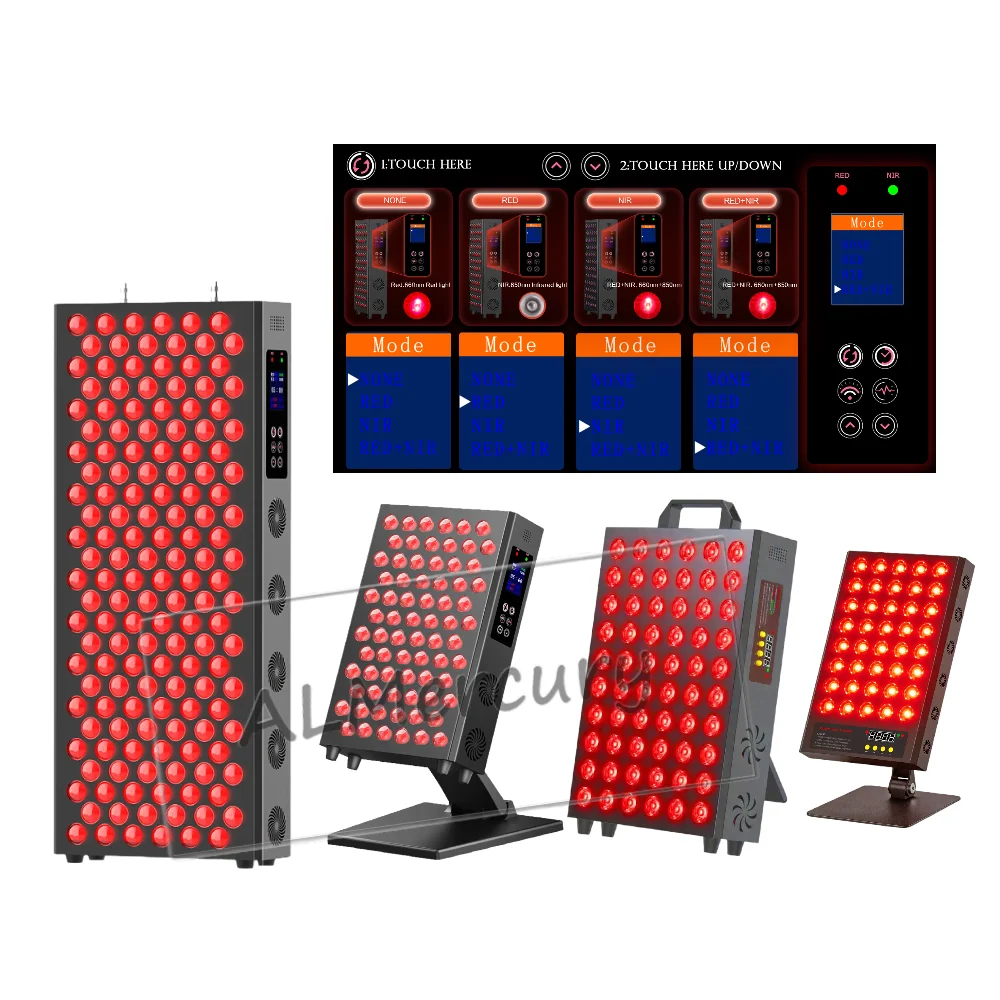 Фото Терапевтическая панель с LED-лампами 660 нм и 850 нм (красный свет и ближний инфракрасный) для ухода за лицом и телом с таймером, регулировкой яркости и импульсным режимом. №3